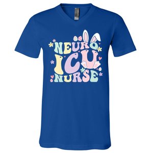 Neuro Icu Nurse Easter Bunny Neuro Icu Nursing Easter Day Gift V-Neck T-Shirt