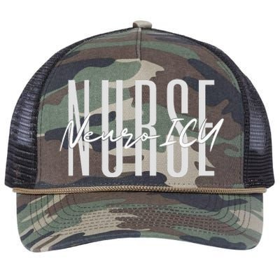 Neuro ICU Nurse Neurology Nursing Surgical Neuro Tech Retro Rope Trucker Hat Cap