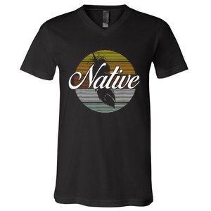 Native Indian Native American Pride Indigenous Cherokee V-Neck T-Shirt