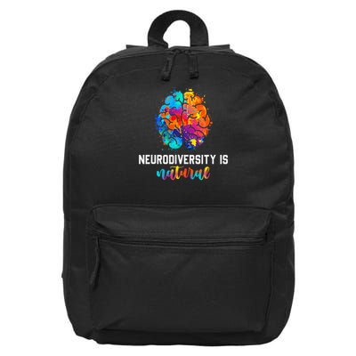 Neurodiversity is Natural Autism Awareness Neurodivergent 16 in Basic Backpack