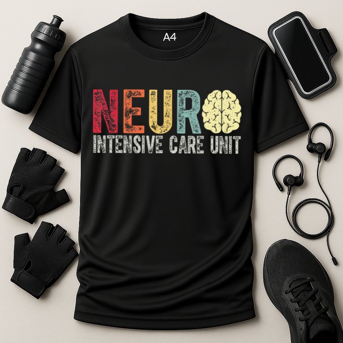 Neuro Icu Nurse Brain Nursing Intensive Care Unit Rn Cooling Performance Crew T-Shirt