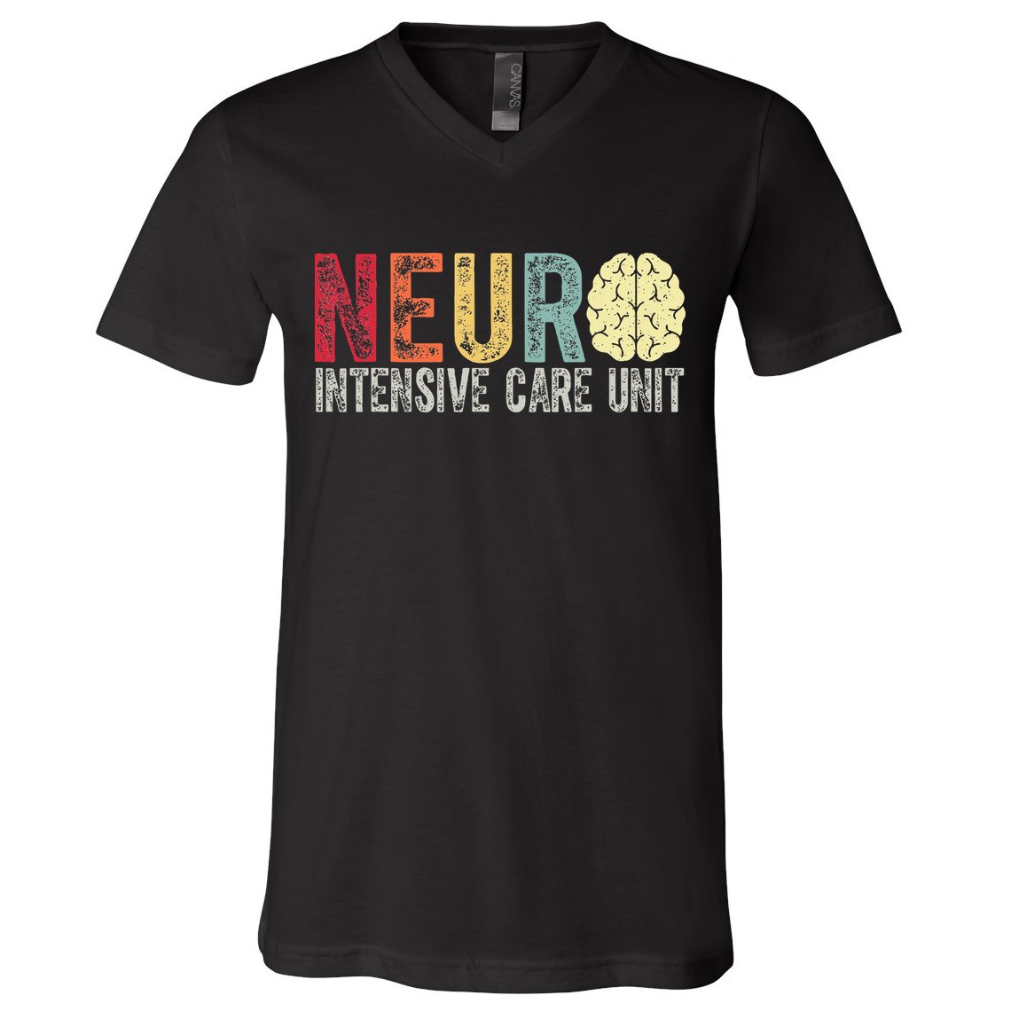 Neuro Icu Nurse Brain Nursing Intensive Care Unit Rn V-Neck T-Shirt