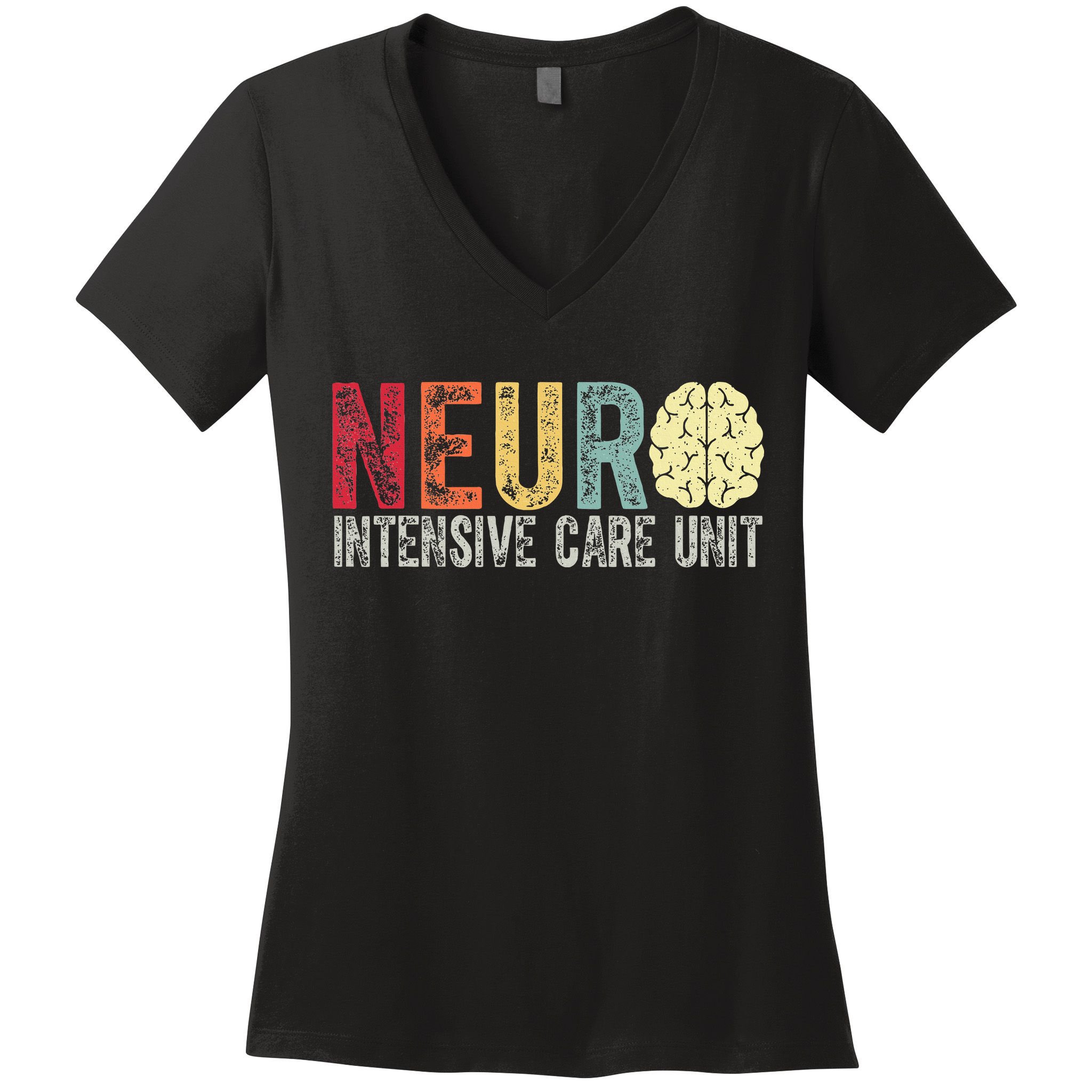 Neuro Icu Nurse Brain Nursing Intensive Care Unit Rn Women's V-Neck T-Shirt