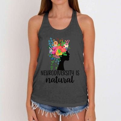 Neurodiversity is Natural Autism Neurodivergent Women's Knotted Racerback Tank