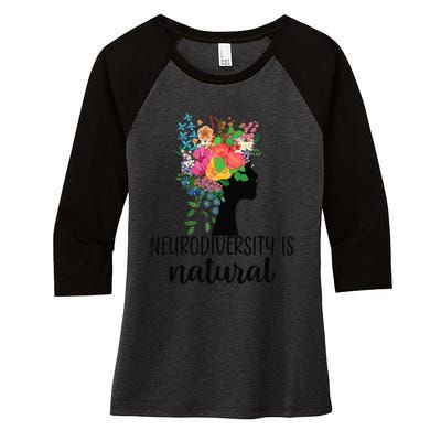 Neurodiversity is Natural Autism Neurodivergent Women's Tri-Blend 3/4-Sleeve Raglan Shirt