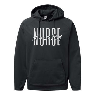 Neuro ICU Nurse Neurology Nursing Surgical Neuro Tech Performance Fleece Hoodie