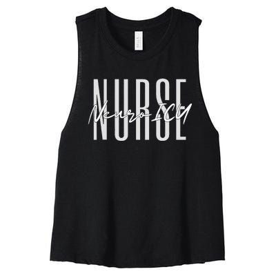 Neuro ICU Nurse Neurology Nursing Surgical Neuro Tech Women's Racerback Cropped Tank