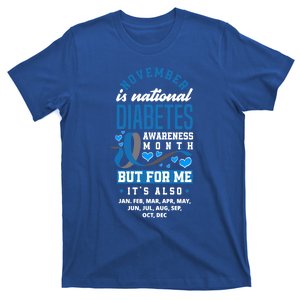 November Is National Diabetes Awareness Month T1d Warrior Gift T-Shirt