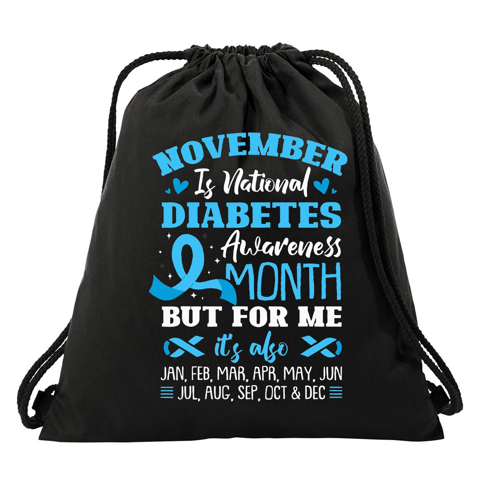 November Is National Diabetes Awareness Month  Drawstring Bag