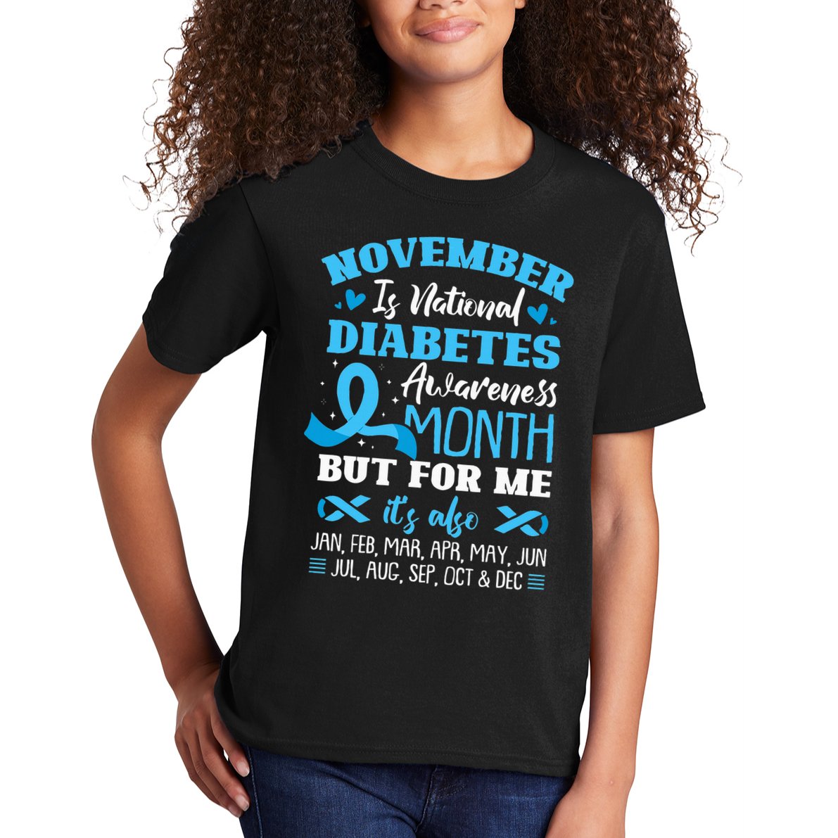 November Is National Diabetes Awareness Month  Kids T-Shirt