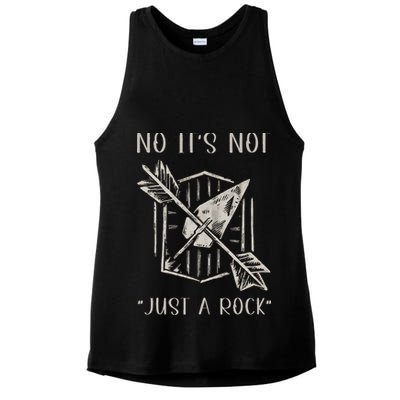 No ItS Not Just A Rock Arrowhead Hunting Ladies PosiCharge Tri-Blend Wicking Tank