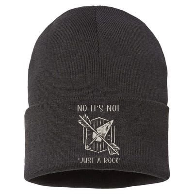 No ItS Not Just A Rock Arrowhead Hunting Sustainable Knit Beanie