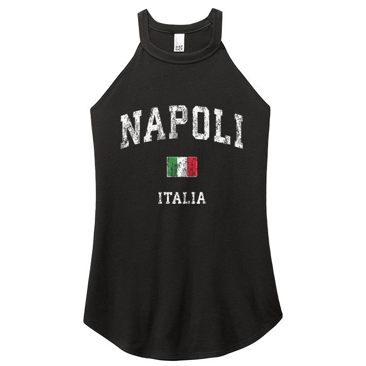 Naples Italy Napoli Italia Vintage Athletic Sports Women's Perfect Tri Rocker Tank