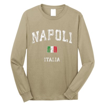 Naples Italy Napoli Italia Vintage Athletic Sports Long Sleeve Shirt