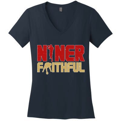 Niner Faithful  Women's V-Neck T-Shirt