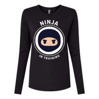 Ninja In Training  Womens Cotton Relaxed Long Sleeve T-Shirt