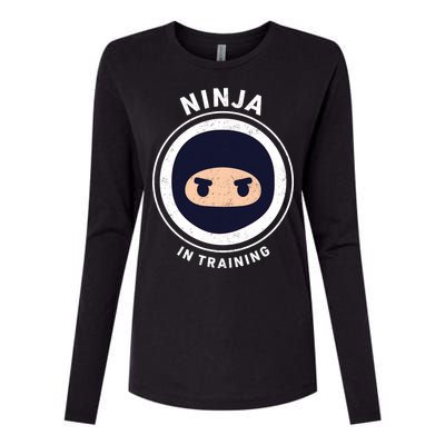 Ninja In Training  Womens Cotton Relaxed Long Sleeve T-Shirt