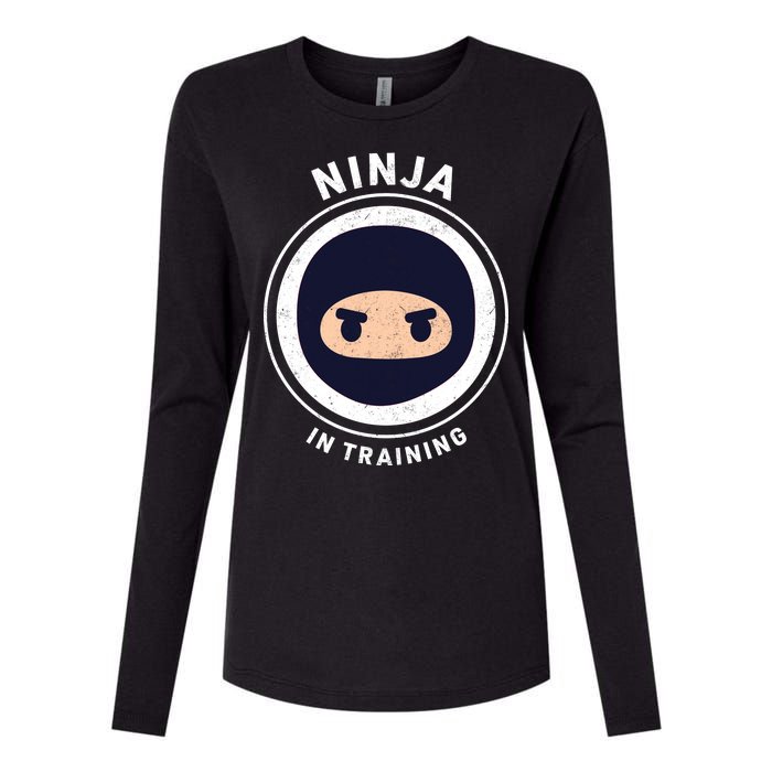 Ninja In Training  Womens Cotton Relaxed Long Sleeve T-Shirt