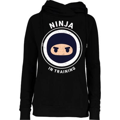 Ninja In Training  Womens Funnel Neck Pullover Hood