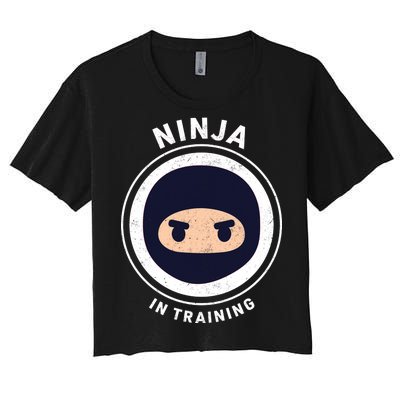 Ninja In Training  Women's Crop Top Tee