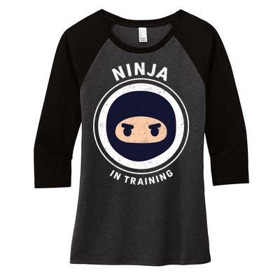 Ninja In Training  Women's Tri-Blend 3/4-Sleeve Raglan Shirt