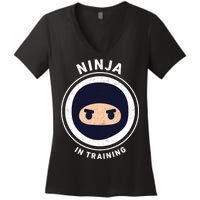 Ninja In Training  Women's V-Neck T-Shirt