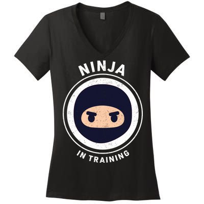 Ninja In Training  Women's V-Neck T-Shirt