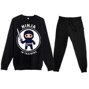 Ninja In Training Sword Premium Crewneck Sweatsuit Set