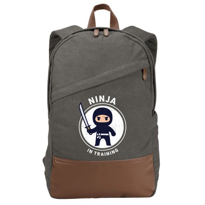 Ninja In Training Sword Cotton Canvas Backpack