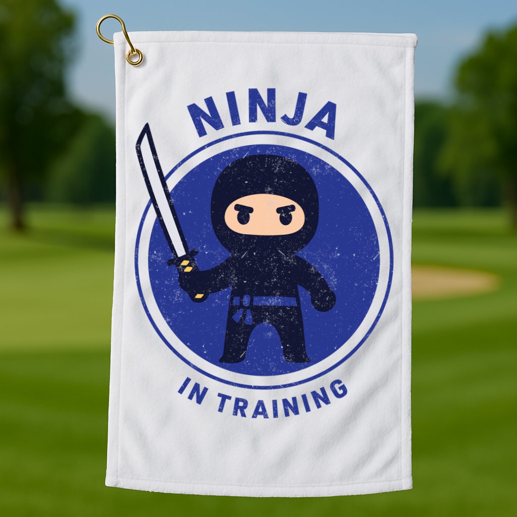 Ninja In Training Sword Golf Towel