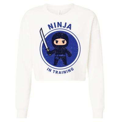 Ninja In Training Sword Cropped Pullover Crew