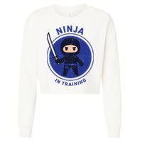 Ninja In Training Sword Cropped Pullover Crew