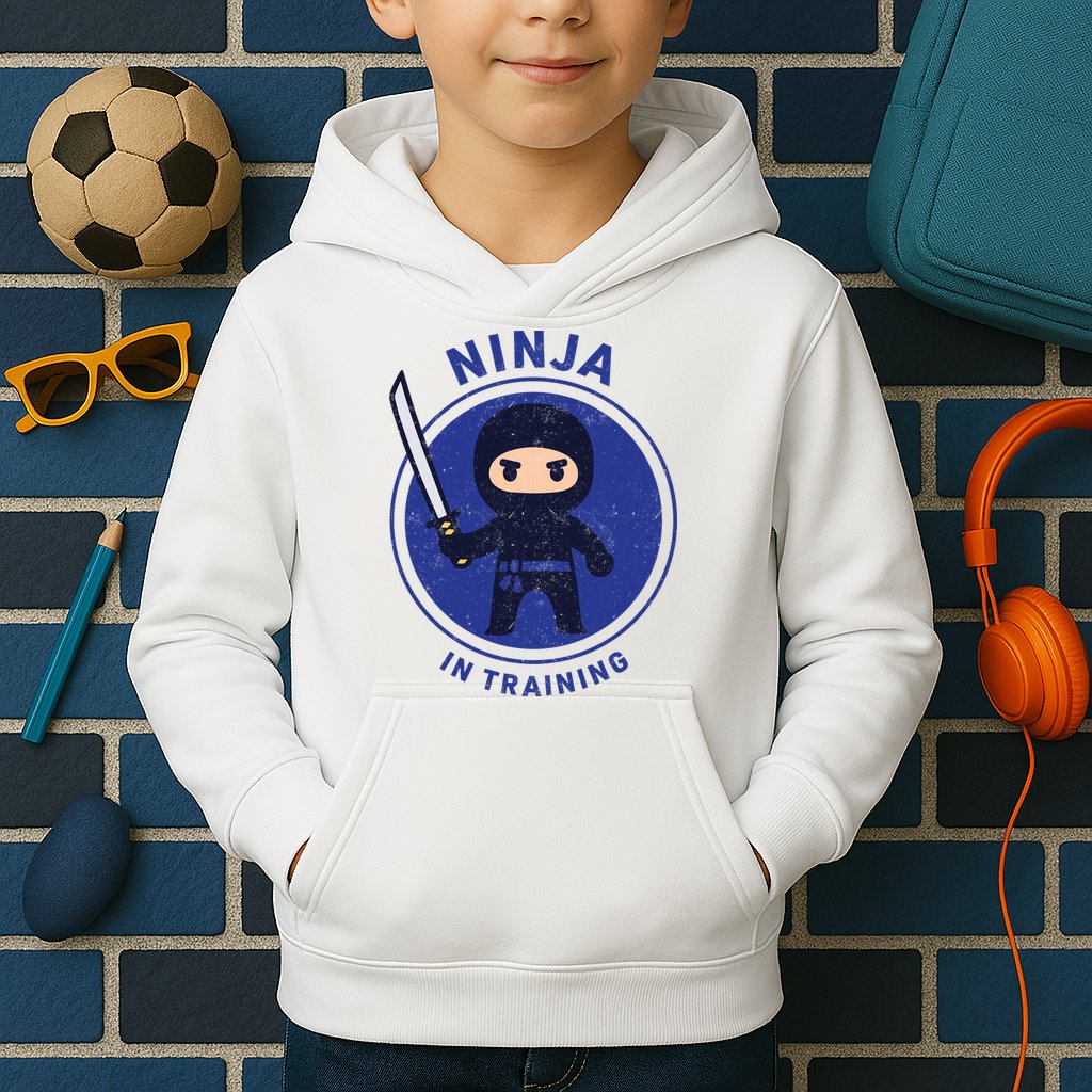 Ninja In Training Sword Kids Hoodie