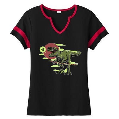 Ninja T-Rex Ladies Halftime Notch Neck Tee