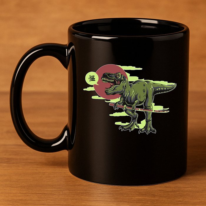 Ninja T-Rex 11oz C Handle Ceramic Mug