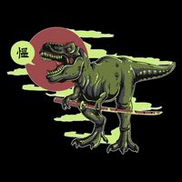 Ninja T-Rex Drawstring Bag