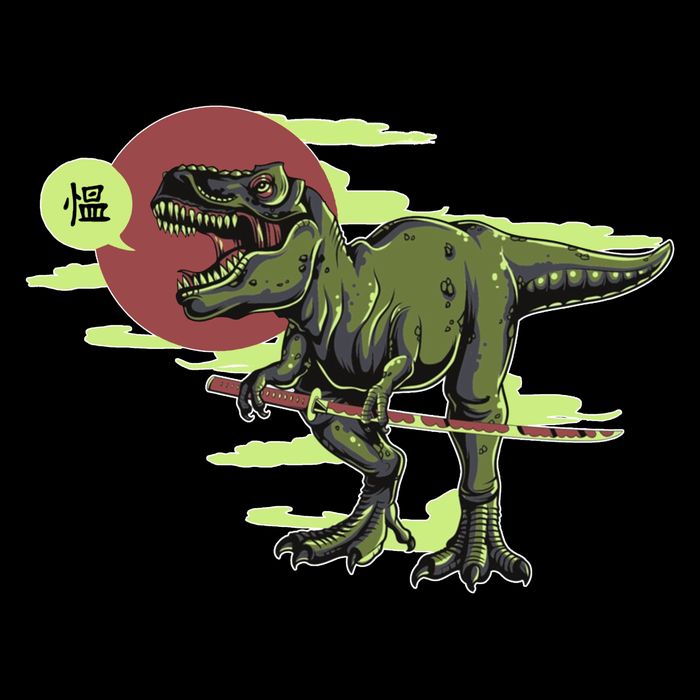 Ninja T-Rex Drawstring Bag
