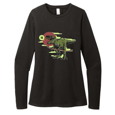 Ninja T-Rex Womens CVC Long Sleeve Shirt