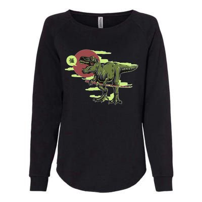 Ninja T-Rex Womens California Wash Sweatshirt