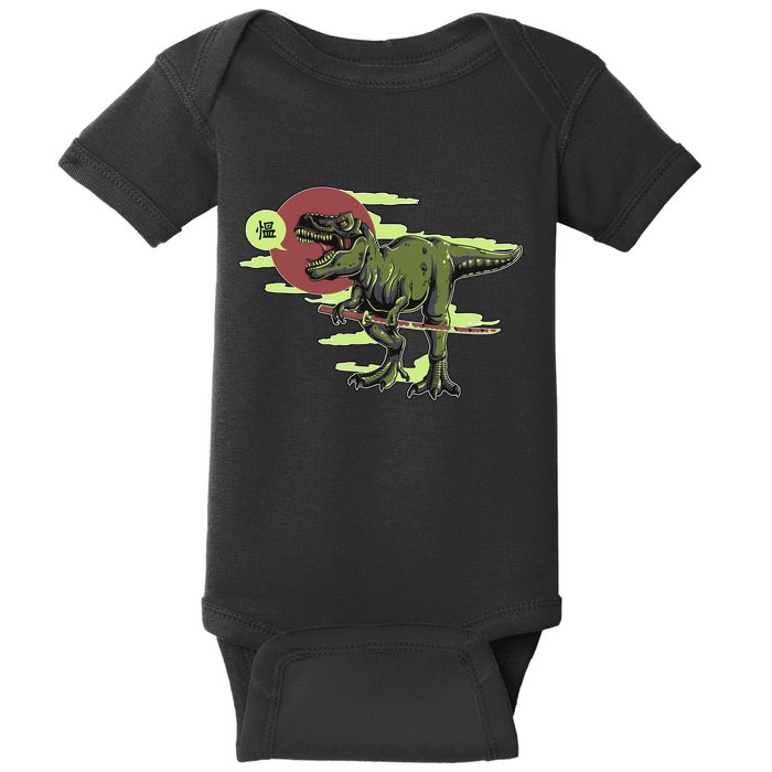 Ninja T-Rex Baby Bodysuit