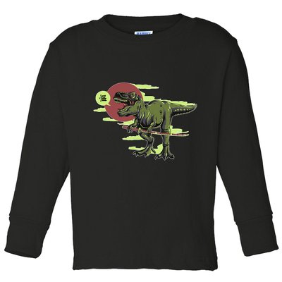 Ninja T-Rex Toddler Long Sleeve Shirt
