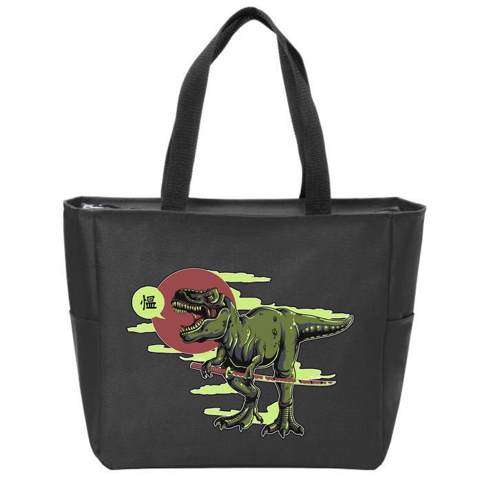 Ninja T-Rex Zip Tote Bag