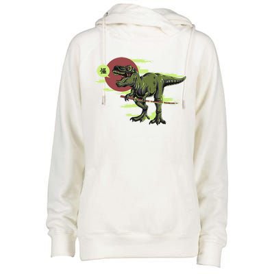 Ninja T-Rex Womens Funnel Neck Pullover Hood