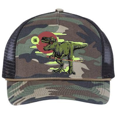 Ninja T-Rex Retro Rope Trucker Hat Cap