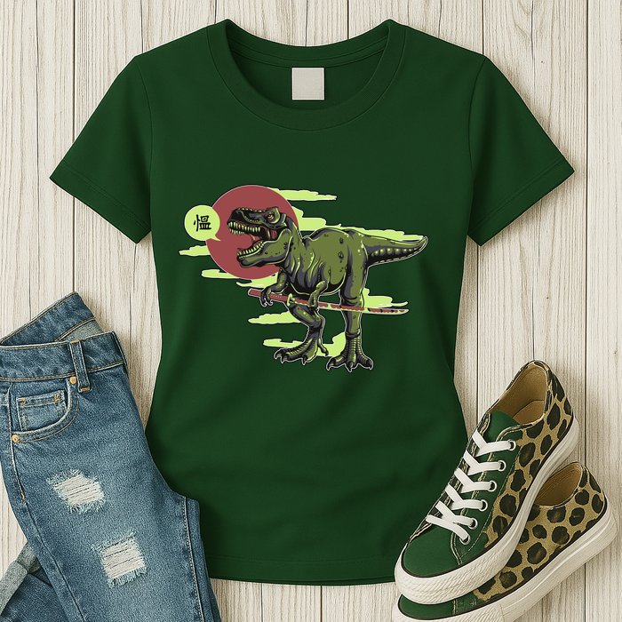 Ninja T-Rex Womens T-Shirt