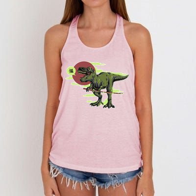 Ninja T-Rex Women's Knotted Racerback Tank