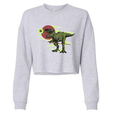 Ninja T-Rex Cropped Pullover Crew