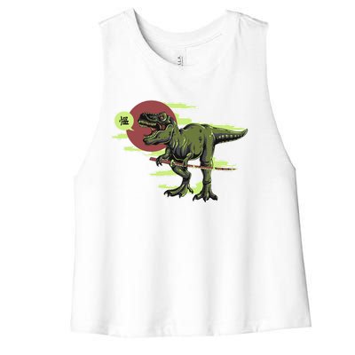 Ninja T-Rex Women's Racerback Cropped Tank