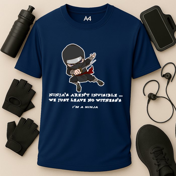 Ninjas Aren't Invisible Leave No Witnesses Cooling Performance Crew T-Shirt
