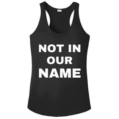 Not In Our Name Ladies PosiCharge Competitor Racerback Tank